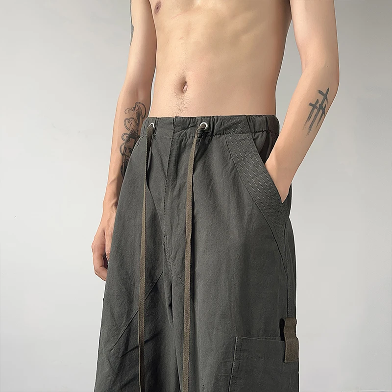 

Мужские свободные брюки прямого кроя в рабочем стиле, весенне-осенние, модные, широкие, повседневные, длинные, в американском ретро-стиле