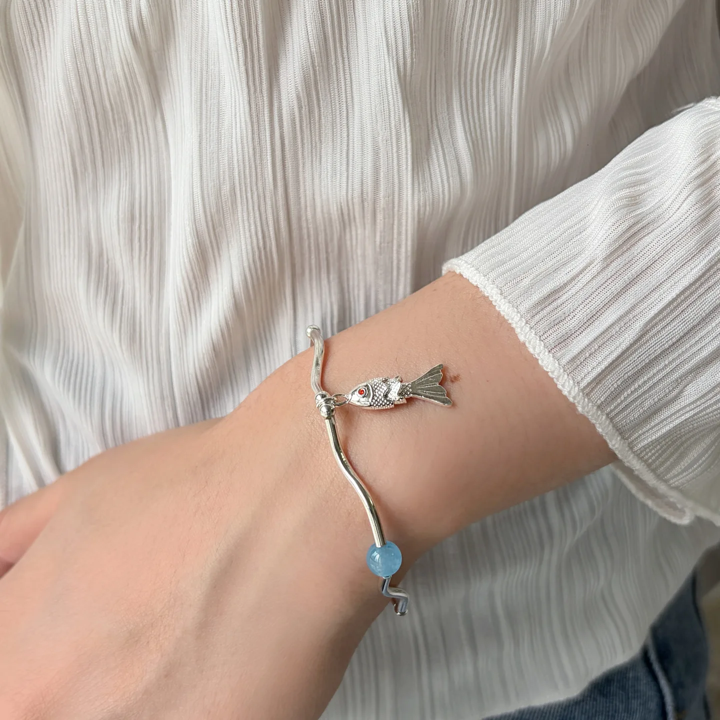925 Silver Bracelet Bangle Chinese Style Wavy Line Fish Good Wish Bowtie For Women Men Fashion Jewelry Gift Dropship Wholesale