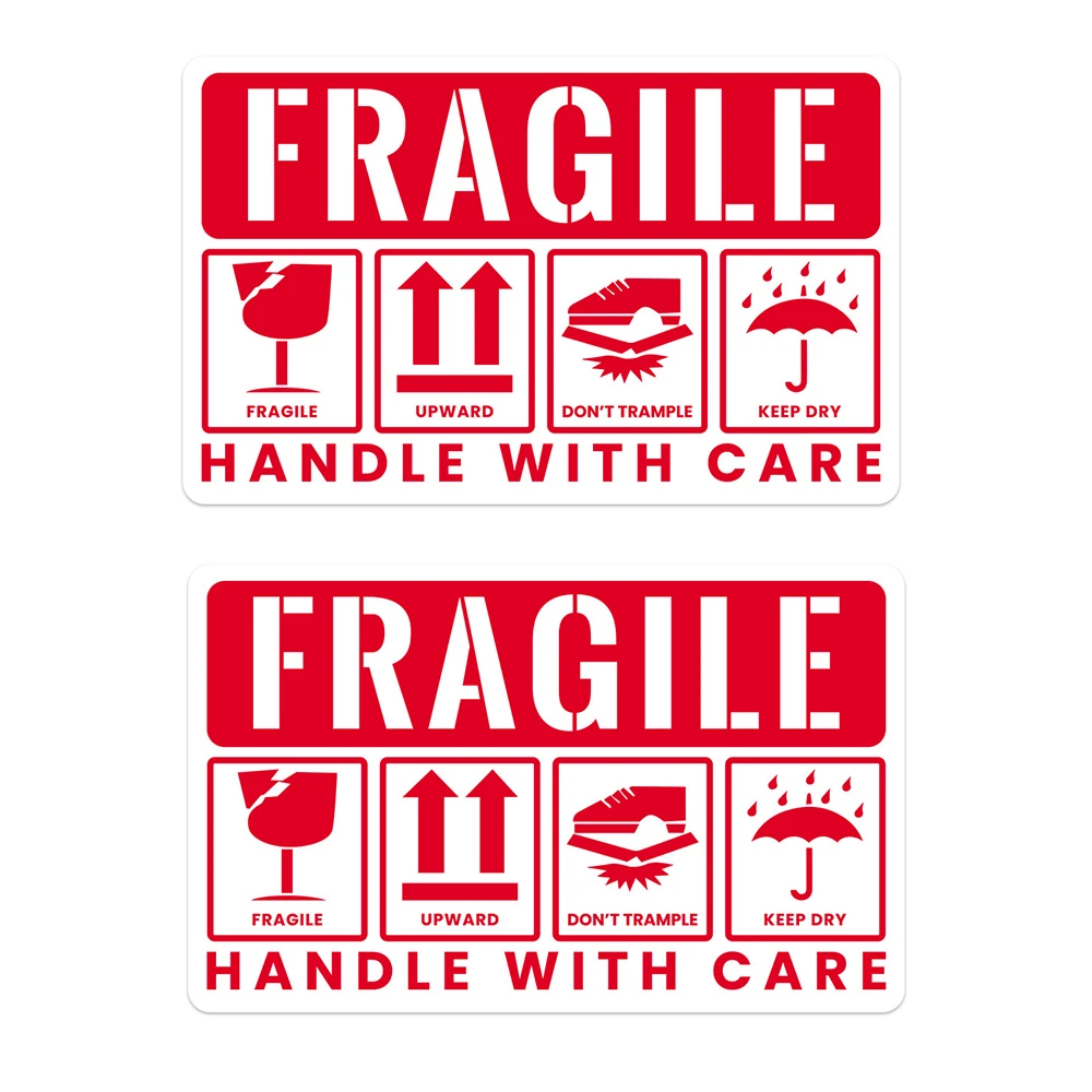 50pcs Fragile Warning Sticker Care Shipping Special Tag Useful Shipping Express Label Handle With Care Keep