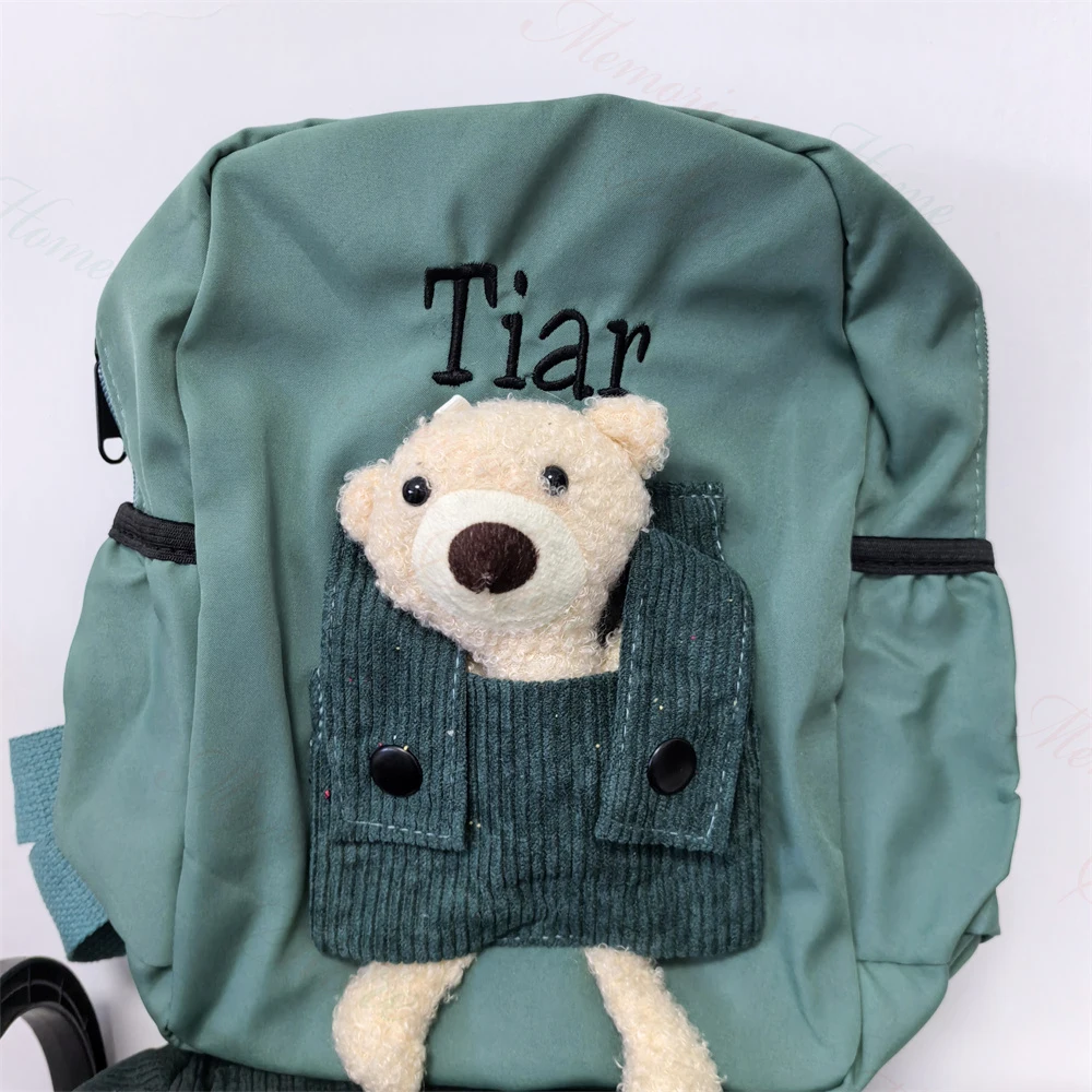 Little Bear Backpack Cute Children's Primary School Kindergarten Boys and Girls Book Bag Personalized Name Kids Outdoor Backpack