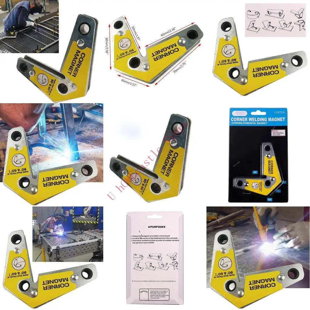 63HF Mini Welding Positioner Locator Welding Holder Hand Tools Magnet Corner Clamp Tool 60/90/120°Degree