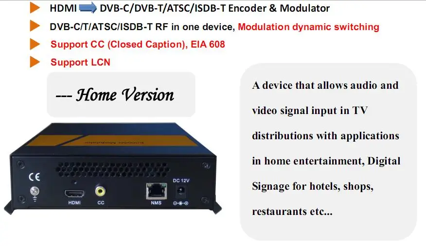 Dexin NDS3522C HDMI to DVB-C/DVB-T/ATSC/ISDB-T Encoder Modulator