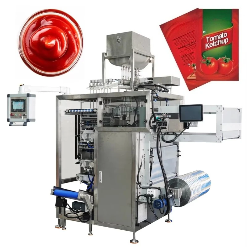 Customized 8 Lanes Automatic Ketchup Sachet Liquid Paste Sealing Packing Machine for Tomato Sauce Liquid Pouch Filling Machine
