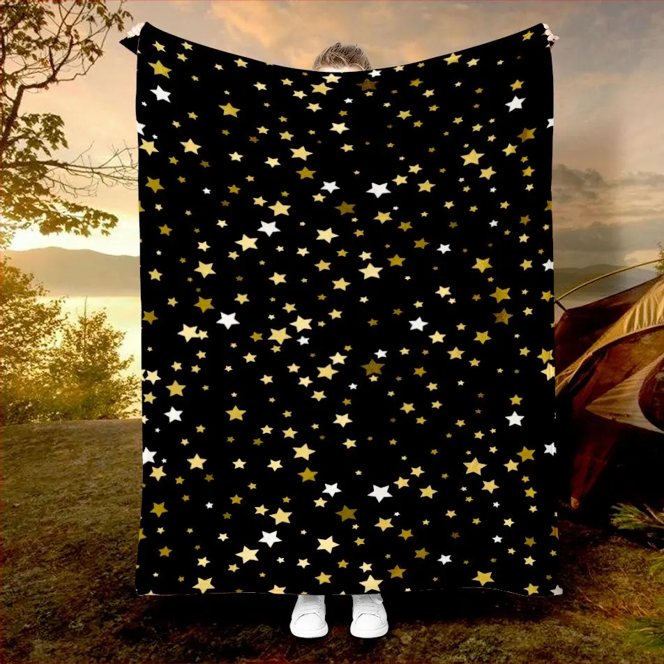 

Одеяло небесного ночного неба, двустороннее фланелевое покрывало для звезд, всесезонный комфорт, подарок космических мечты
