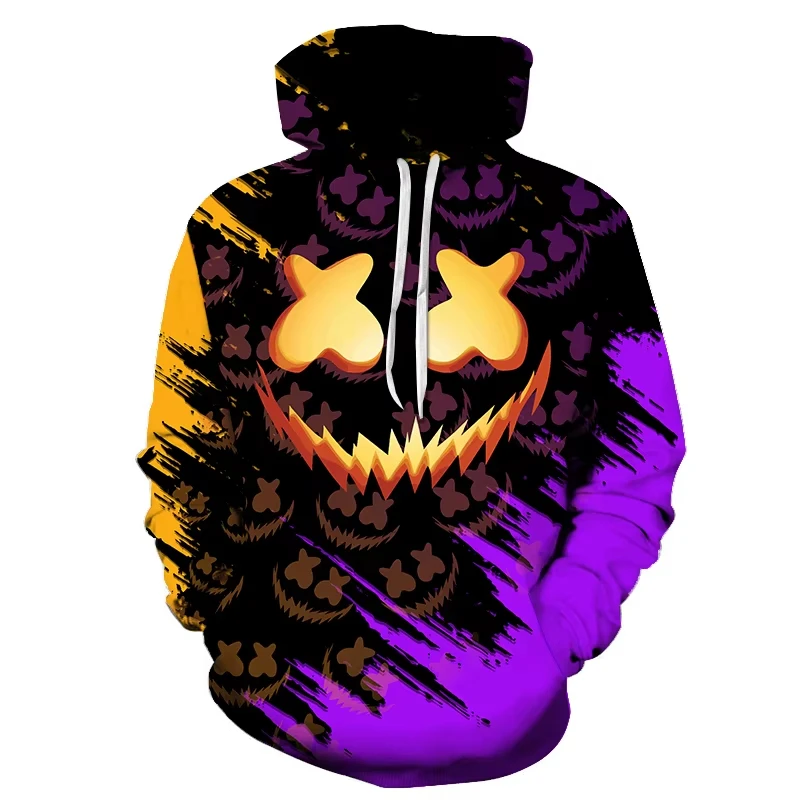 Śmieszne męskie Halloween uśmiechnięta twarz bluza z kapturem 3d drukuj męska bluza z kapturem odzież męska męskie bluzy oversize bluza z kapturem — zdjęcie 3