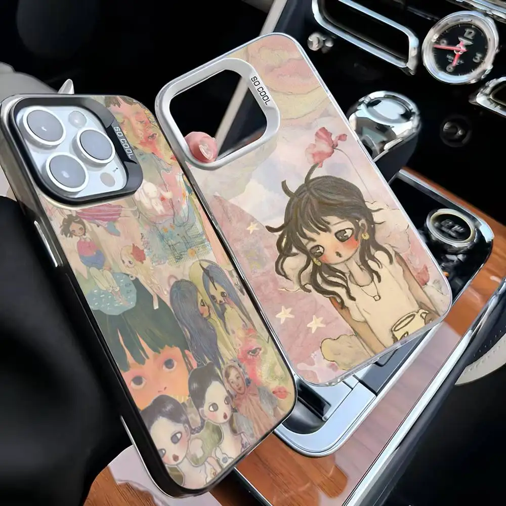 

Japan Aya Takano Art Phone Case For iPhone17,16,15,14,13,12,11 Plus,Pro Max White Matte Shockproof Cover