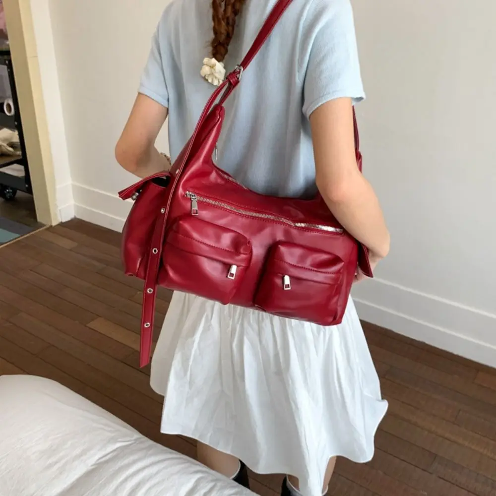 

Модная сумка через плечо в стиле Y2K, винтажная сумка-багет для девушек, корейская сумка, сумка для мотоциклистов