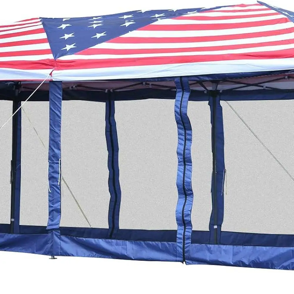 

Большой всплывающий навес размером 10x20 с сеткой, сверхпрочная палатка для вечеринок на открытом воздухе, быстрое укрытие от солнца с сумкой для переноски для патио, флагбаума