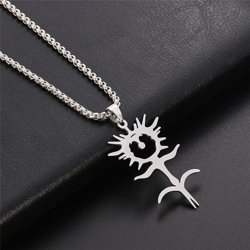 Ghostemane Charm Necklaces for Women and Men, Silver Color Pendants, Stainless Steel Jewelry