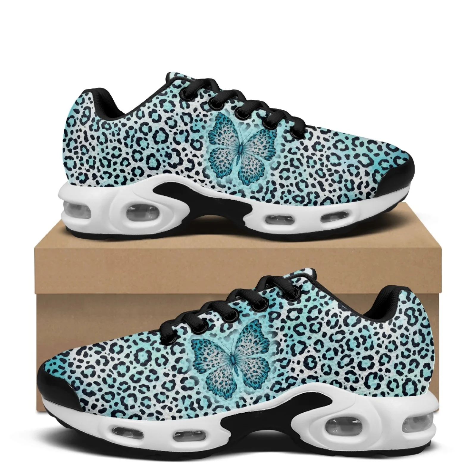 PENSTROLL Leopard Butterfly Air Cushion Sneakers, Breathable Athletic Sneakers for Men, Lace up Walking Running Footwear