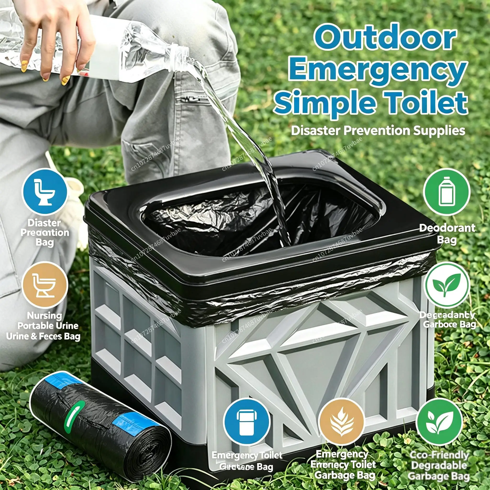 12–48 Stück tragbare Notfall-Toilettenbeutel für Outdoor-Camping, Katastrophenhilfe, geruchsdichte, biologisch abbaubare Abfallentsorgungsbeutel