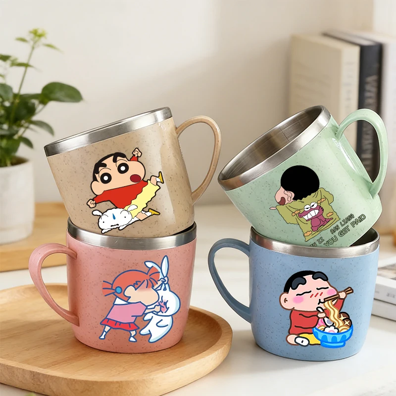 

Crayon Shin-chan Water Cup Boy Girl 304 Stainless Steel Cups Anime Cartoon Home Coffee Drink Bottle Milk Mug Children Water Cups
