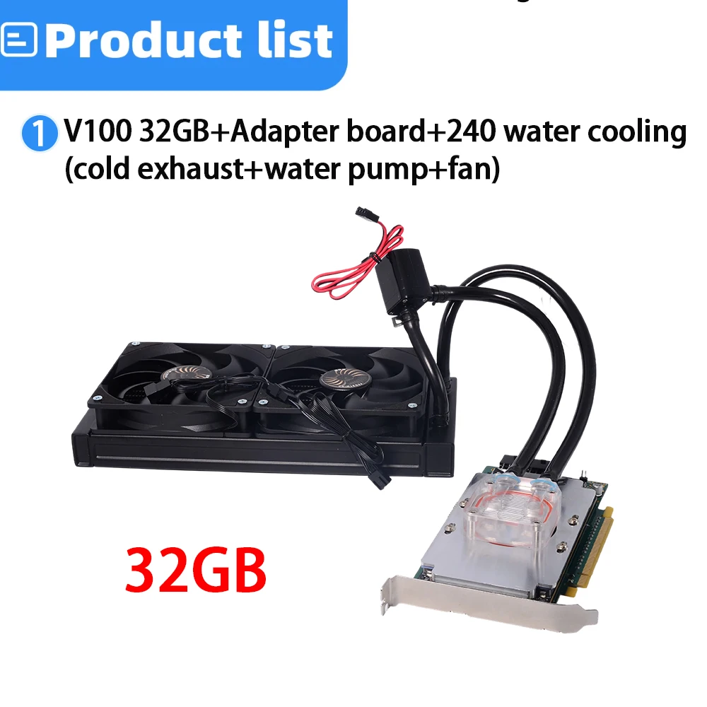 For NVIDIA Tesla V100 SXM2 16GB Computing Card 240mm Radiator