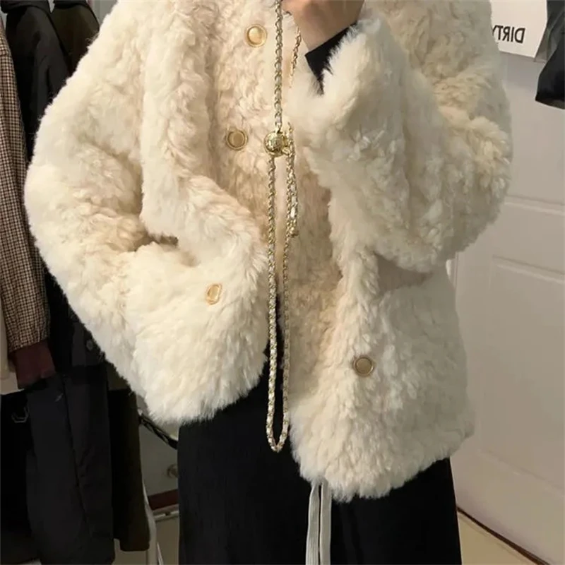 2023 autunno e inverno nuovo elegante tempo libero moda donna cappotto di pelliccia sintetica temperamento sciolto Versatile giacca femminile in pelliccia sintetica