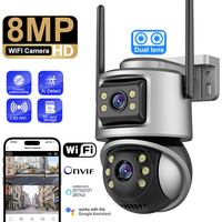 Apuaica Surveillance PTZ WIFI Camera Dual Lens Dual Screen IP Camera Outdoor 8MP HD Auto Tracking Security Protection ICSee app