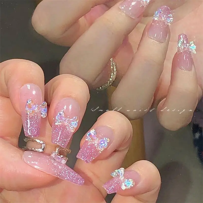 Nail art acessórios, materiais saudáveis, suave, brilhante, adorável, fantasma, arco, penetração de gelo, temperamento, selvagem