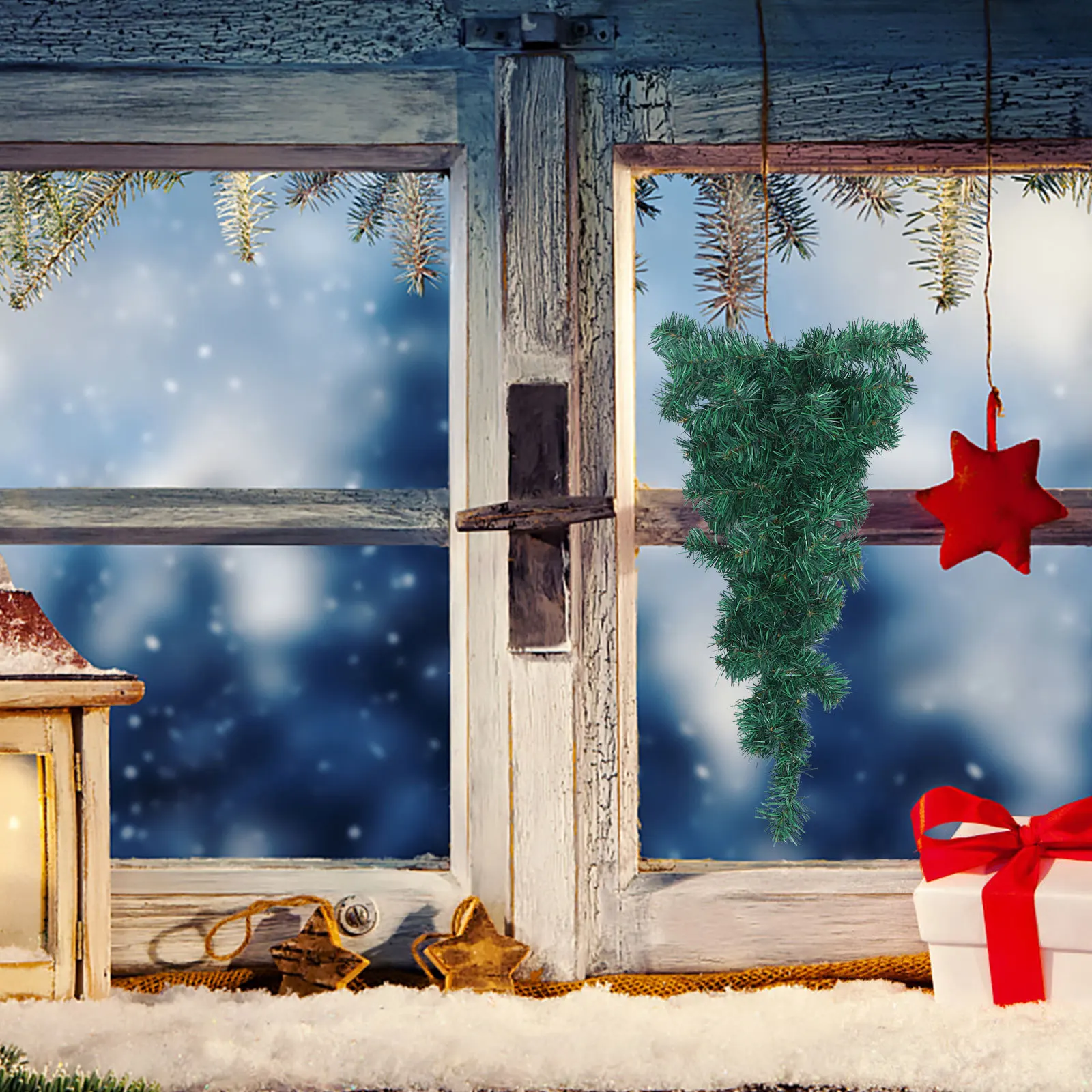 

1pc Simulated Plant Green Christmas Hanging Ornament For Home Xmas Hanging Decor Tree Decor Xmas Party Supply Plastic Crafts