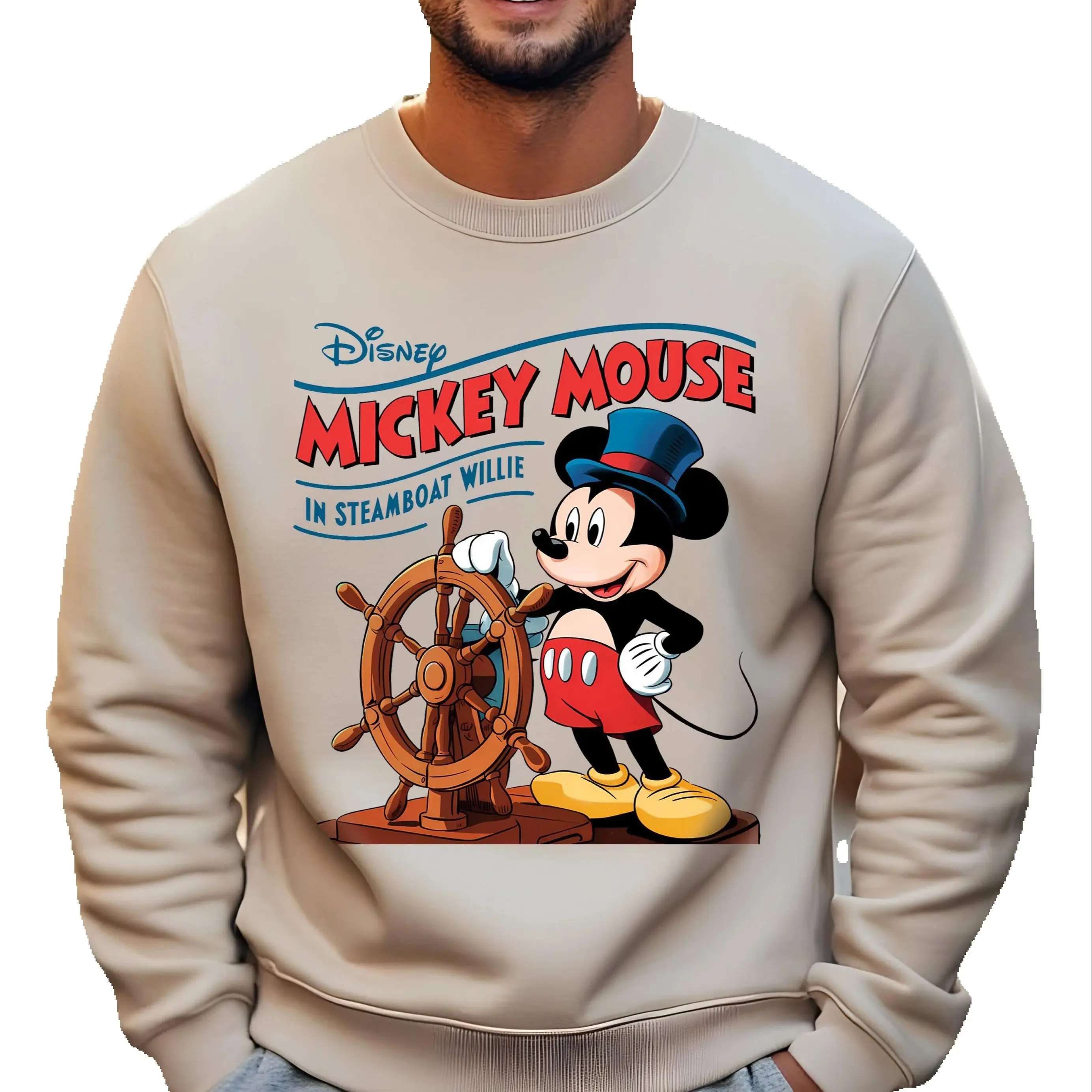 2025 خريف جديد خمر ميكي ماوس البلوز هوديي باخرة ويلي Crewneck البلوز للجنسين دافئ زوجين وتتسابق Y2k الملبس