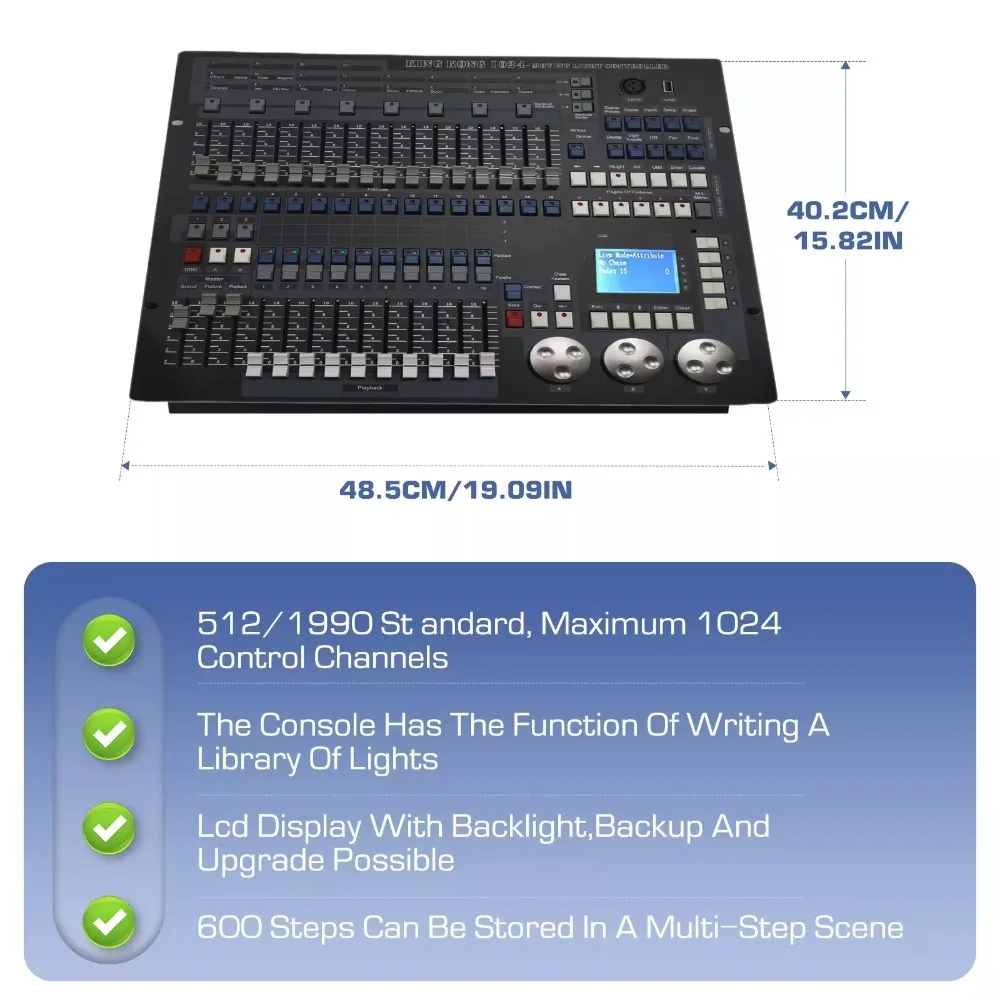 2020 Professional Latest Wedding Disco DJ Bar Equipment 1024 DMX King Kong Controller Light Emitting Diode beam of light