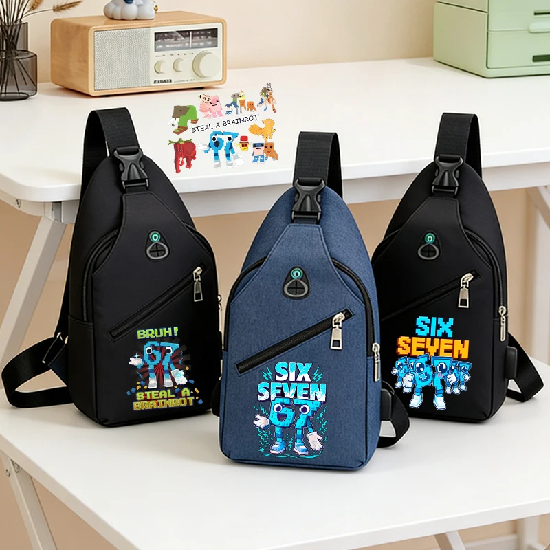 

Steal A Brainrot Game Man Adult Crossbody Bag Cute Anime Kids Boys Girl Usb Small Shoulder Case Leisure Large Capacity Chest Bag