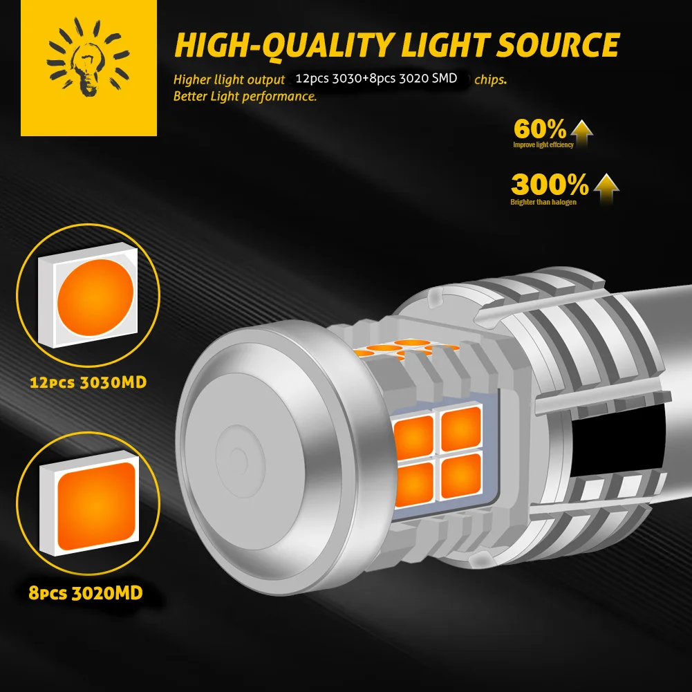 2Pcs P21W 1156 BA15S LED Car Bulbs Lamp Auto Turn Signal Light For Citroen C5 C3 C4 Picasso Xsara Berlingo Saxo C2 C1 C4L DS3