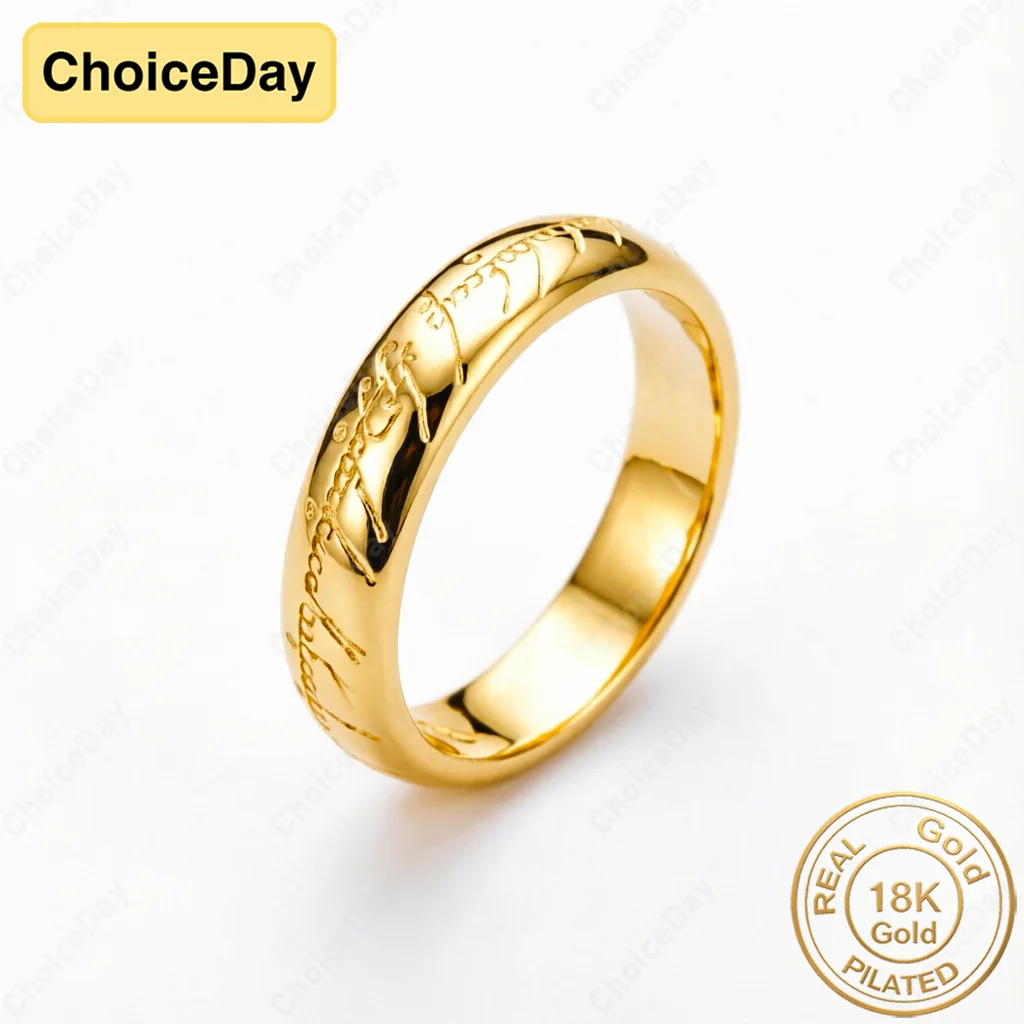

18K Gold Plated Exquisite Engraved Letter Ring - Stylish Women's Engagement Party Gift Accessories Jewelry