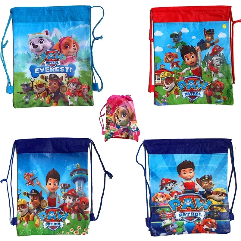 PAW Patrol Chase non-woven Fabric Children Favorite Travel Bag Storage Clothes Shoe Bag Cotton Drawstring Dag Portable Backpack