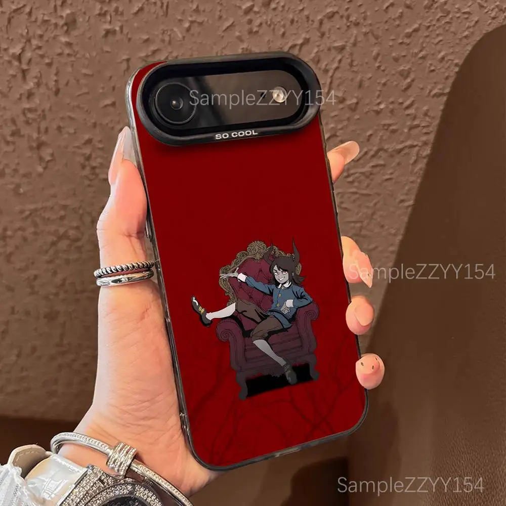 حافظة هاتف H-Haunted Hotel 2025 لهاتف iPhone 17,16,15,14,13,12,X,8,Pro,Max,Plus,E,SE4,Air,Mini Black IMD Matte