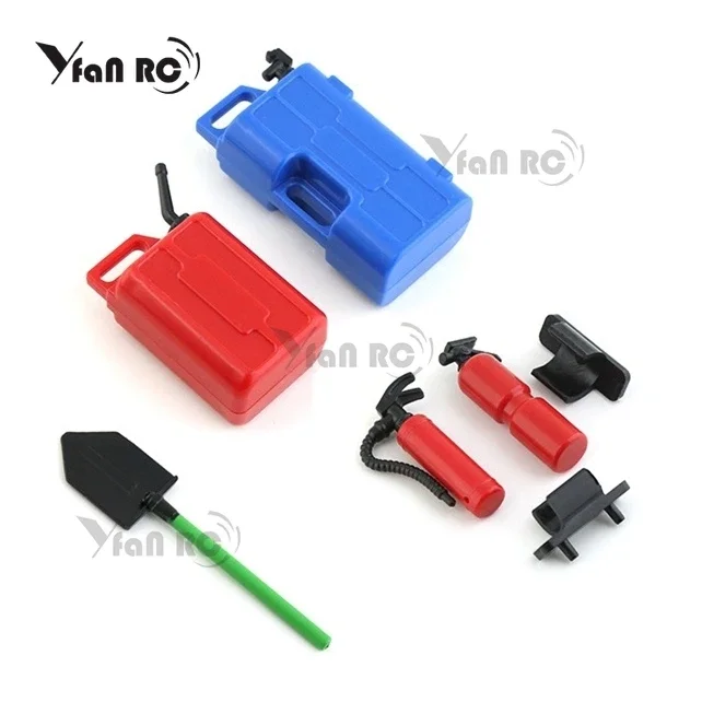 

5pcs Simulation Extinguisher Shovel Fuel Tank Decoration for 1/8 1/10 RC Crawler Car Axial SCX10 TRX4 RC4WD D90 Redcat