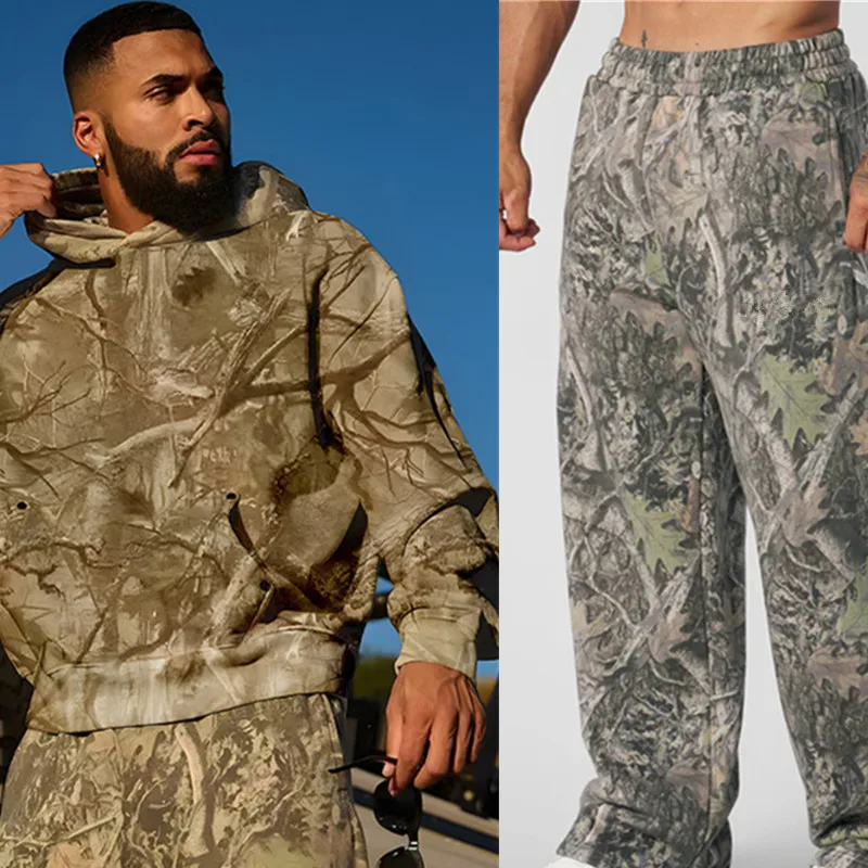 

New Camouflage Sports Suit Fitness Suit Men's Night Running Training Suit Running Training Casual Jacket Set 2 Sets clothing