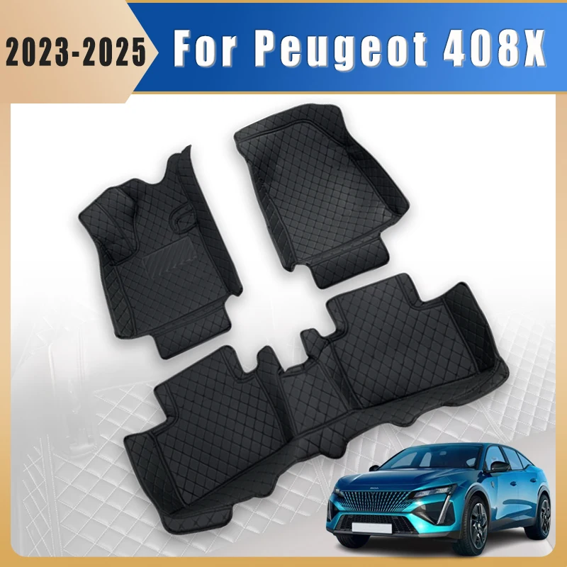 Car Floor Mat For Peugeot 408 408X 2023 2024 2025 Custom Waterproof Carpet Foot Pad Auto Interior Accessories
