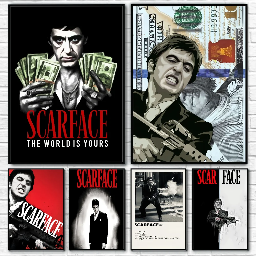 

Thriller Movies S-ScarfaceS Dollars Poster Wall Art Print Art Suitable For Living Room Bedroom Bar Parlor Home Decoration Gift
