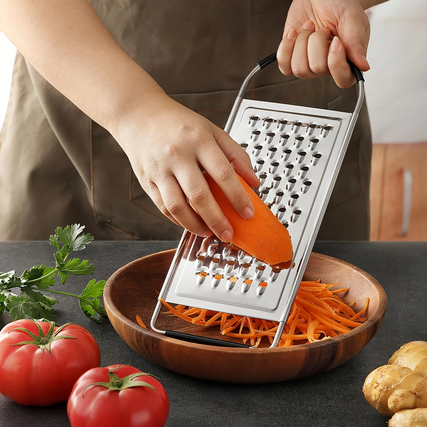 1pc, Multi- Flat Grater, Manual Vegetable, Cheese, And Egg Shredder With Sharp Teeth,  Gadgets