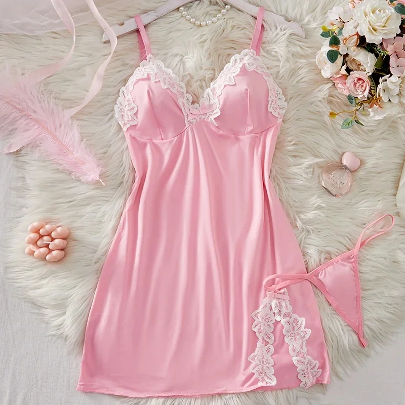 ملابس داخلية مثيرة للنساء ملابس نوم بدون حمالات بيجامات دانتيل فستان سهرة أزياء مثيرة ملابس داخلية نسائية غريبة ثوب نوم جي سترينج