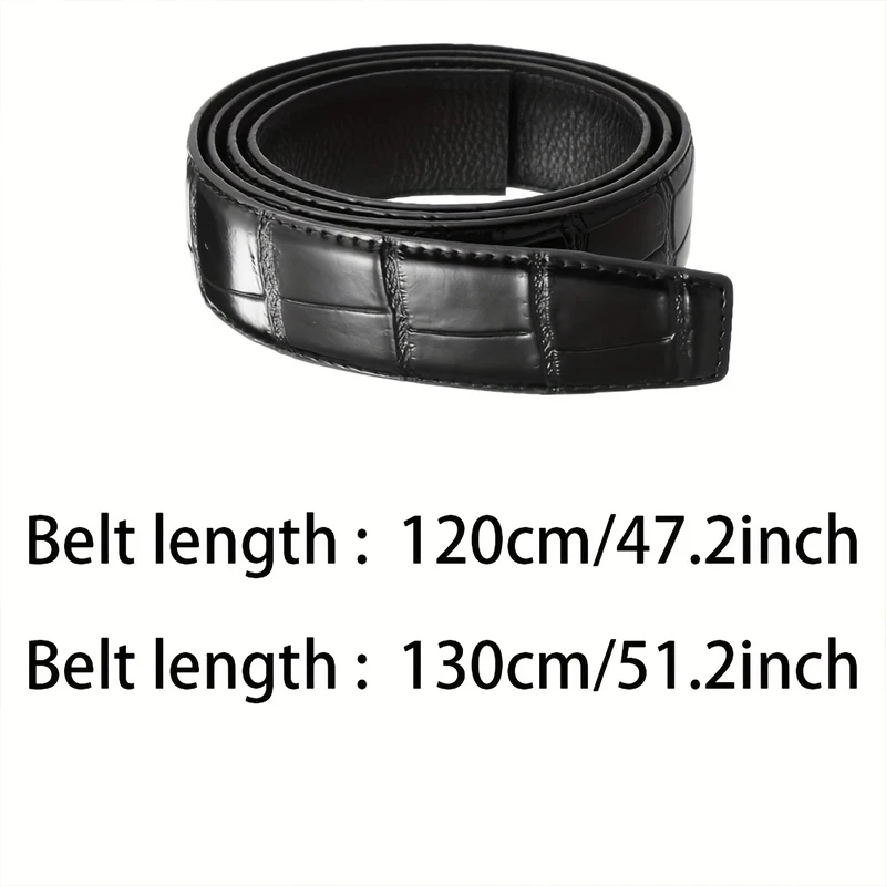 Fashion Men's Belt Without Buckle High-End Crocodile Pattern Business Belt for Male Men's Casual Accessories