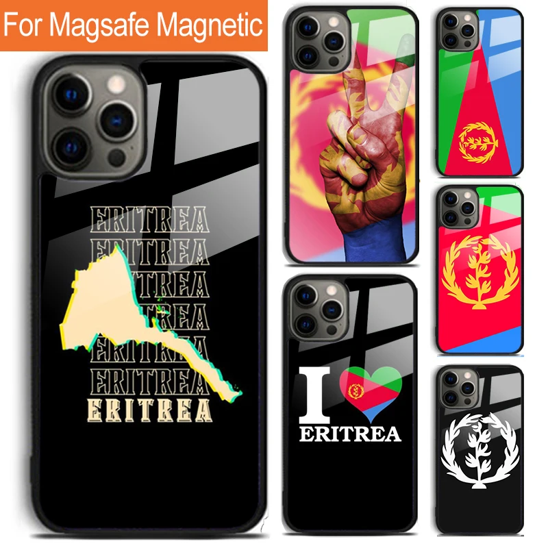 Eritrea Flag Phone Case For iPhone 16 15 14 13 12 11 Pro Max Plus Magsafe Magnetic Wireless Charging Cover