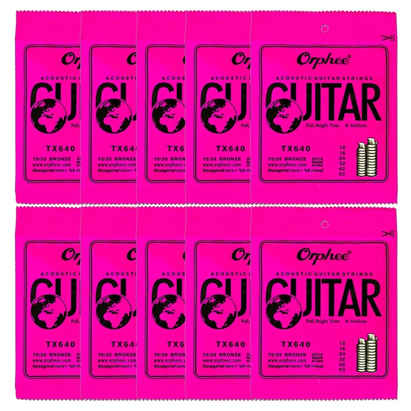 

10 Set 6Pcs/Set Guitar String TX640 String Super Light Acoustic Guitar Strings