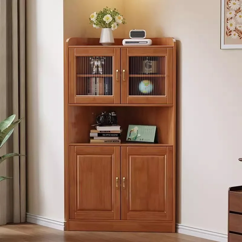 Solid wood corner cabinet Corner cabinet Living room   locker Triangle bedroom  cabinet