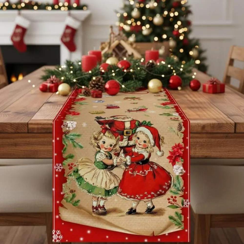 السنة الجديدة عيد الميلاد الجدول عداء أجراس عيد الميلاد سانتا كلوز عيد الميلاد الجدول العلم غطاء نافيداد هدية عيد الميلاد مفرش المائدة #2