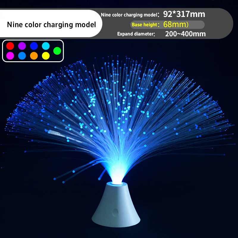 Color Changing Fiber Optic Night Light Starry Sky Table Lamp LED Starburst Atmosphere Light Battery Powered Decor Fiber Lamp