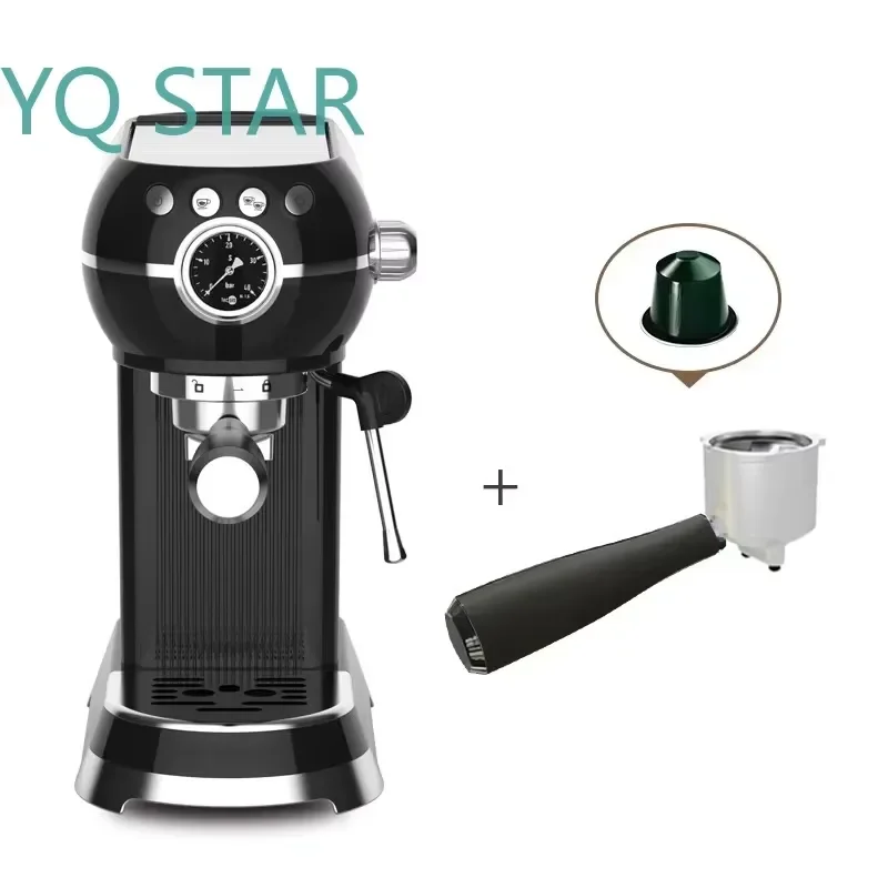 Professional 1350W Stainless Steel Espresso Machine Retro Style 20Bar Semi-Automatic Coffee Maker for Household Electric