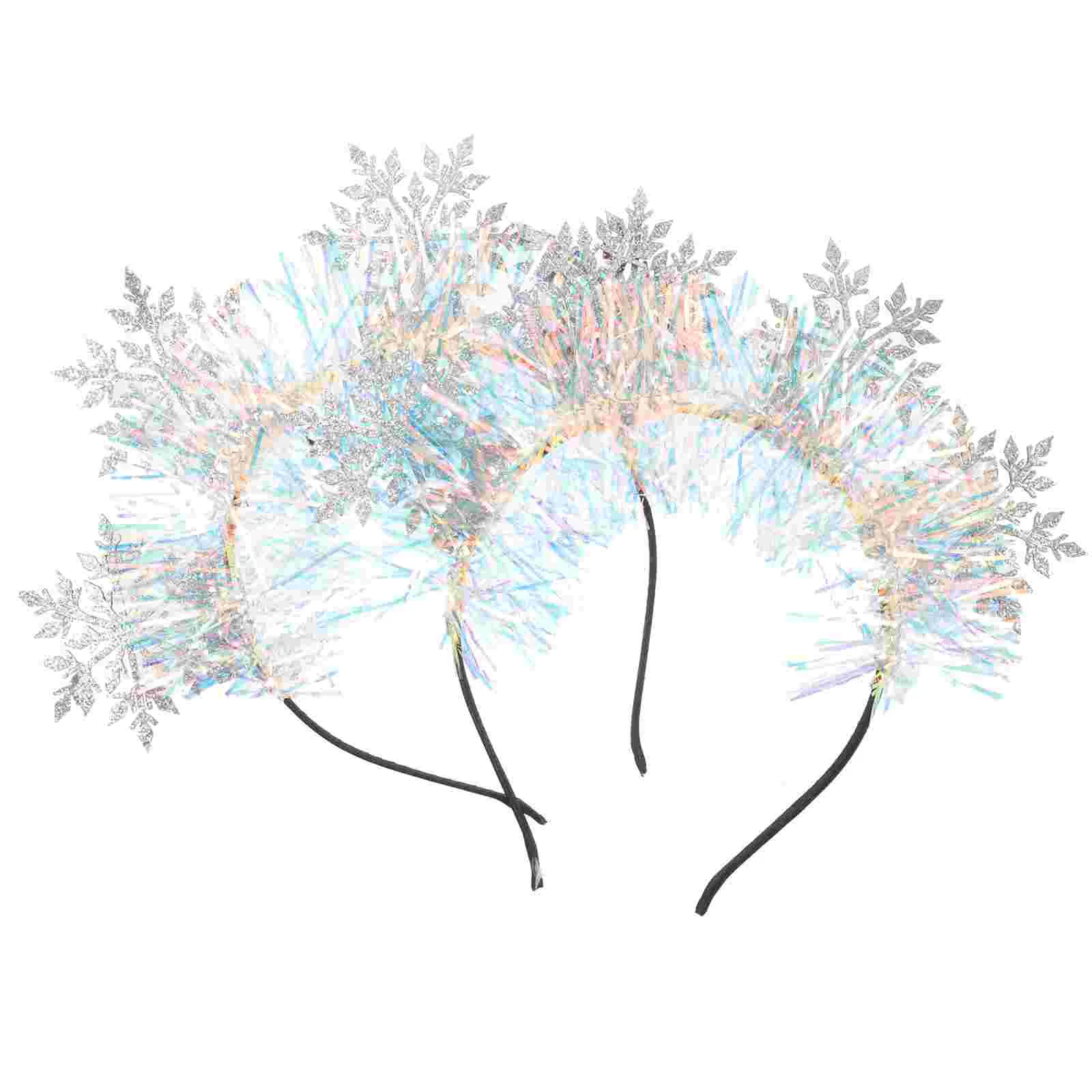 

2pcs Christmas Headband Snowflake Headpiece Xmas Theme Hair Hoop Party Headdress christmas hair accessories