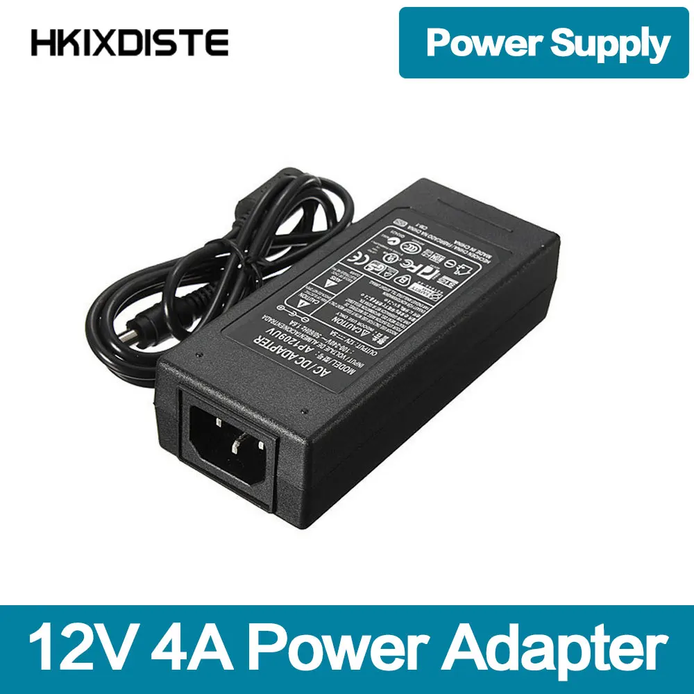 

HKIXDISTE 12V Power supply for led strip EU/US/UK/AU adapter AC110-240V to DC12V 4A plug transformer Power Adapter