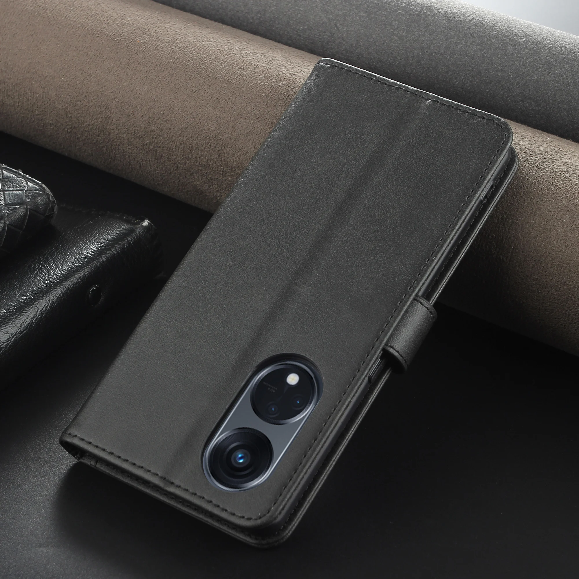 Kartensteckplatz Brieftasche Flip Leder Abdeckung für Oppo A1 Pro Magnetverschluss Fallschutz Handyhülle für Oppo A1 Pro Hülle 6,7 Zoll