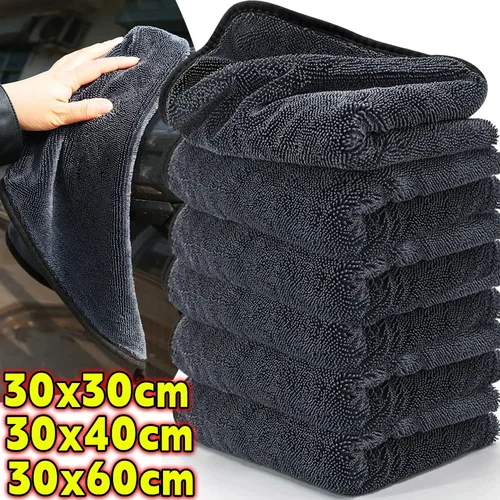 극세사 세차 수건, 두꺼운 플러시 양면 자동차 디테일링, 가정용 주방 청소 천, 고흡수성 걸레, 고품질 