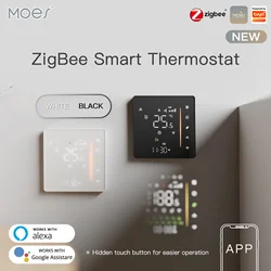 MOES Zigbee 온도 조절기, 물 및 전기 바닥 난방 가스 보일러 습도 컨트롤러, Tuya, 알렉스 5A16A 와 함께 작동