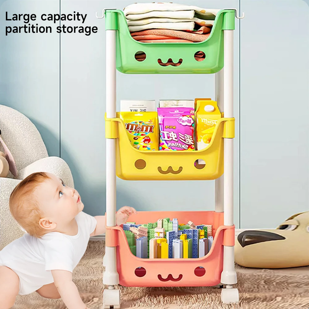 Carrello portaoggetti per giocattoli scaffale per Snack organizzatore per bambini per uso domestico organizzatore per armadio multistrato accessori