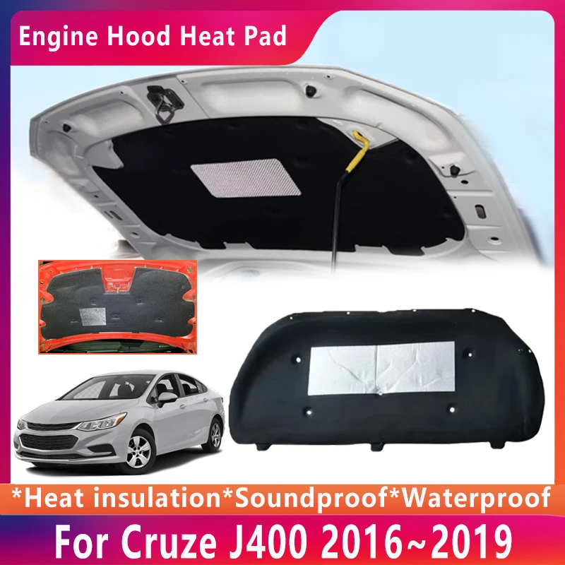 

Car Insulation Pad For Chevrolet Cruze J400 2016 2017 2018 2019 Holden Astra Sedan Engine Hood Mat Sound Cotton Cover Accessorie