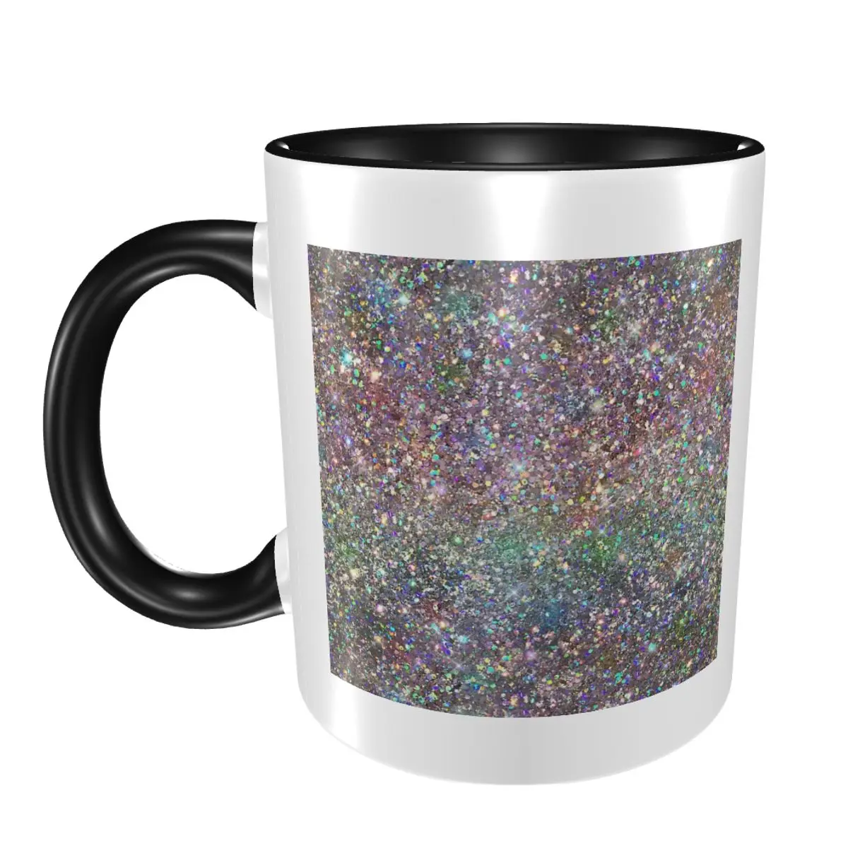

Rainbow Mixed Glitter Digital Art NOT REAL GLITTER Mug Funny Ceramic Coffee Cups Tea Mugs Milk Cup Drinkware Gifts for Woman Man
