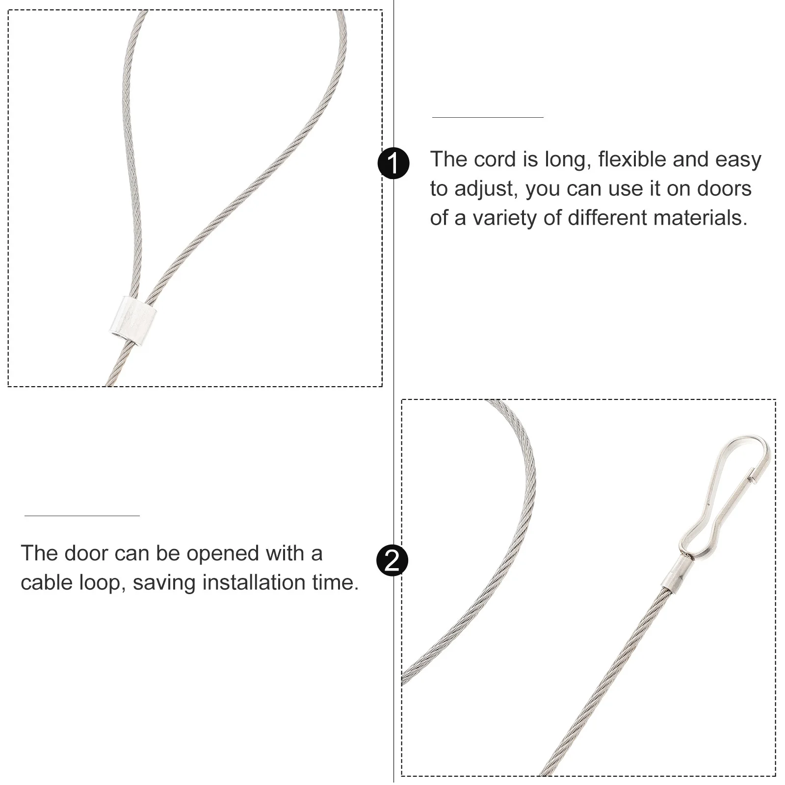 

3pcs Stainless Steel Gate Latch Cable Pull For Wooden Fence Outdoor Door Installation Gate Cable Pull Fence Latch